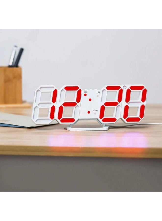 Digital Wall Clock Table Desktop Alarm Clock Adjustable Luminance Nightlight For Home Living Room Office  - Image 5