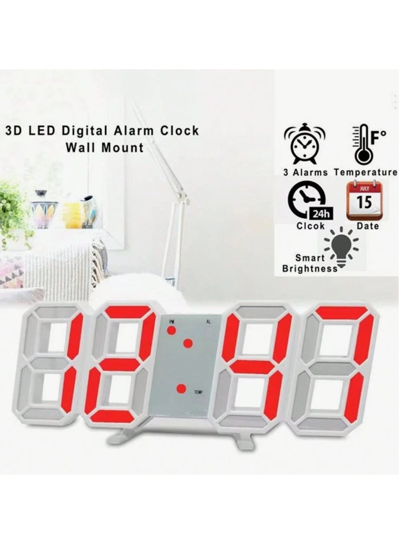 Digital Wall Clock Table Desktop Alarm Clock Adjustable Luminance Nightlight For Home Living Room Office  - Image 4