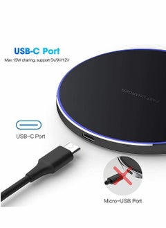 SYOSI 20W Max Fast Wireless Charging Pad Qi Certified for iPhone 13/12/SE/11/X Pro/2 15W Charge Mats Samsung S22/S21/S20/Note 20/10 Galaxy Buds/Buds+ (20W-Black)  - Image 2