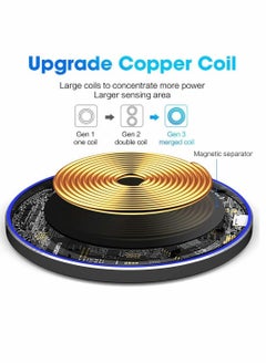 SYOSI 20W Max Fast Wireless Charging Pad Qi Certified for iPhone 13/12/SE/11/X Pro/2 15W Charge Mats Samsung S22/S21/S20/Note 20/10 Galaxy Buds/Buds+ (20W-Black)  - Image 5