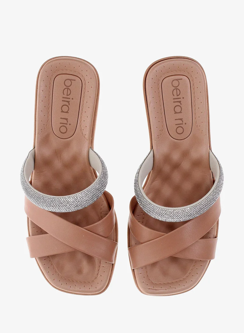 Beira Rio Nude Beira Rio Women’s Flat Summer Footwear – Lightweight Slip-On Comfort with Stylish Casual Design for Women | Best Price UAE