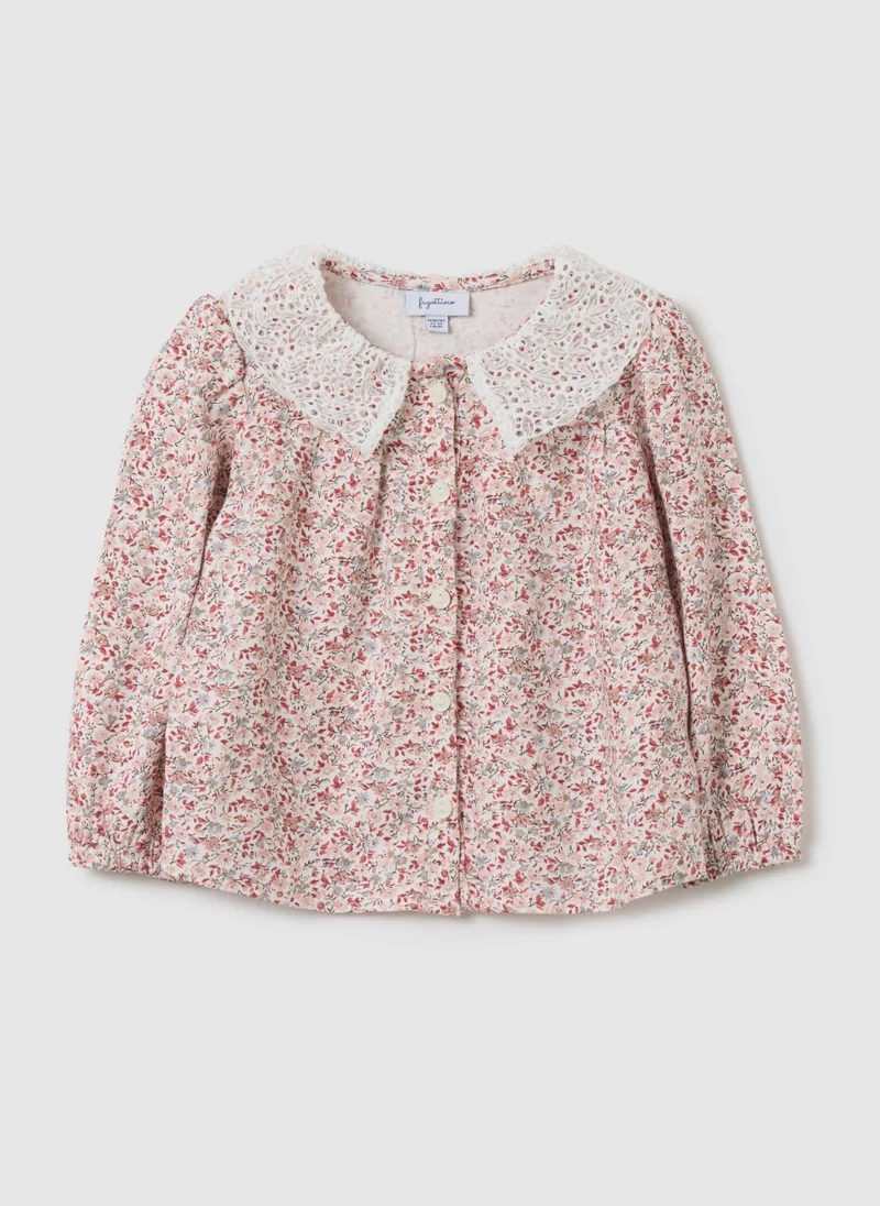 Ovs OVS Regular Fit Floral Shirt For Girls With Buttons