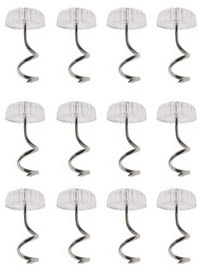 Ruwado 12 Pcs Twisty Pins Clear Head Screws Fasteners for Upholstery Slipcovers Bed Skirts Sofa Car Van Home Furniture Hold Bed Skirts in Place Without Damage (12) - Image 1
