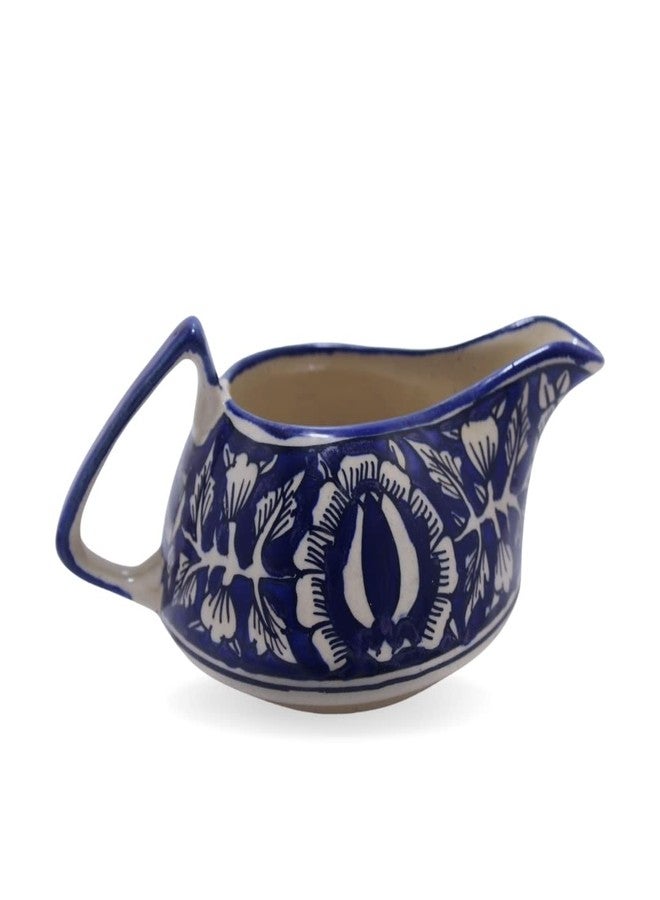 Mirakii 175ml Ceramic Sauce Boat, Creamer or Milk Pot; Microwave and Dishwasher Safe, Handmade, Blue, Mughal Floral Print (Mirakii 199 MilkPot) - Image 4