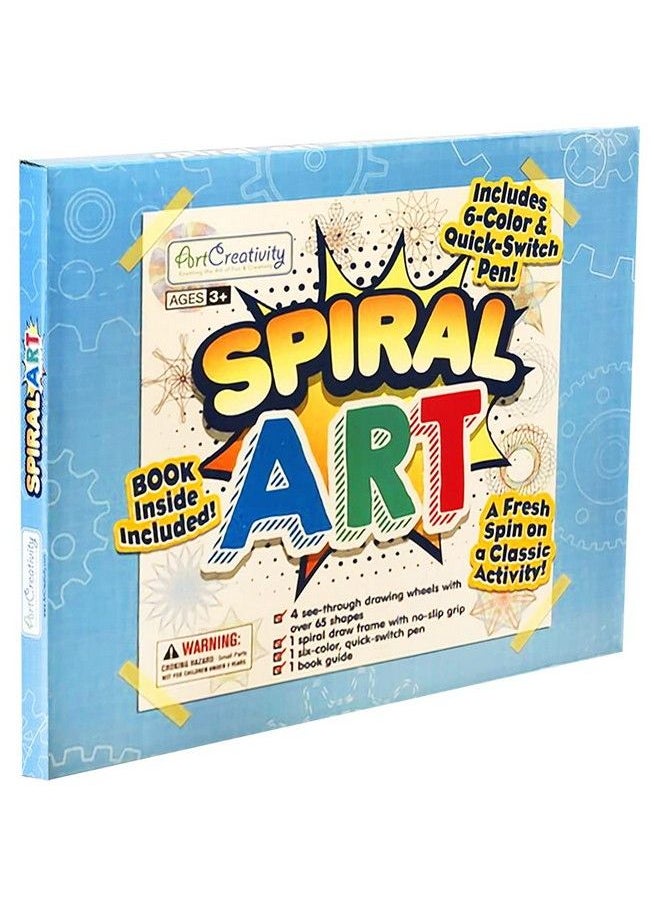 ArtCreativity مجموعة فن الرسم الحلزوني للأطفال 7 قطع تتضمن قلمين ملونة و6 قوالب رسم ودفتر رسم إمدادات فنية وحرفية فريدة هدية رائعة للأولاد والبنات  - Image 5