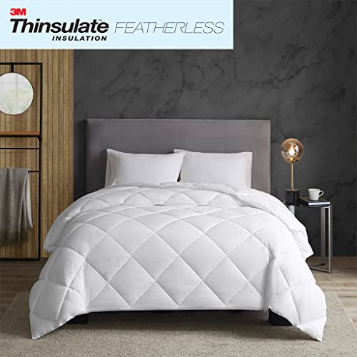 Sleep Philosophy Thinsulate Fibers 3M Scotchgard Moisture Wicking Down Alternative Comforter with 300TC Cotton Sateen Cover, King, White - Image 3