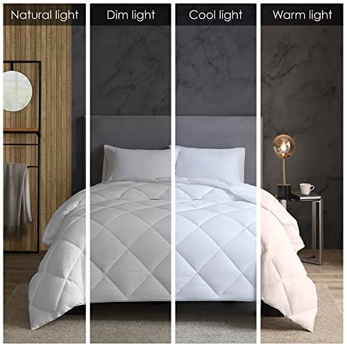 Sleep Philosophy Thinsulate Fibers 3M Scotchgard Moisture Wicking Down Alternative Comforter with 300TC Cotton Sateen Cover, King, White - Image 2