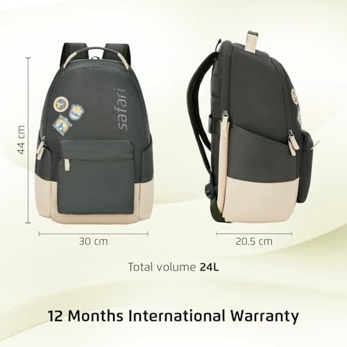 Safari Dart 3 24L College backpack, 2 compartments, 17" laptop compatible, Smart trolley sleeve, Front pocket, college backpack bags for women and men, travel bag, Ideal for Students, Color - Olive - Image 5