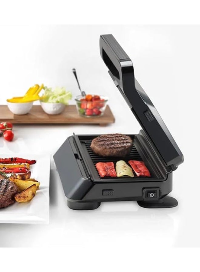 صانع الوجبات الخفيفة سناك ميكر 5، بتصميم عصري، مع ألواح مطلية غير لاصقة، باللون الأسود، بقدرة 800 واط، مع سطح قابل للإزالة - Image 1