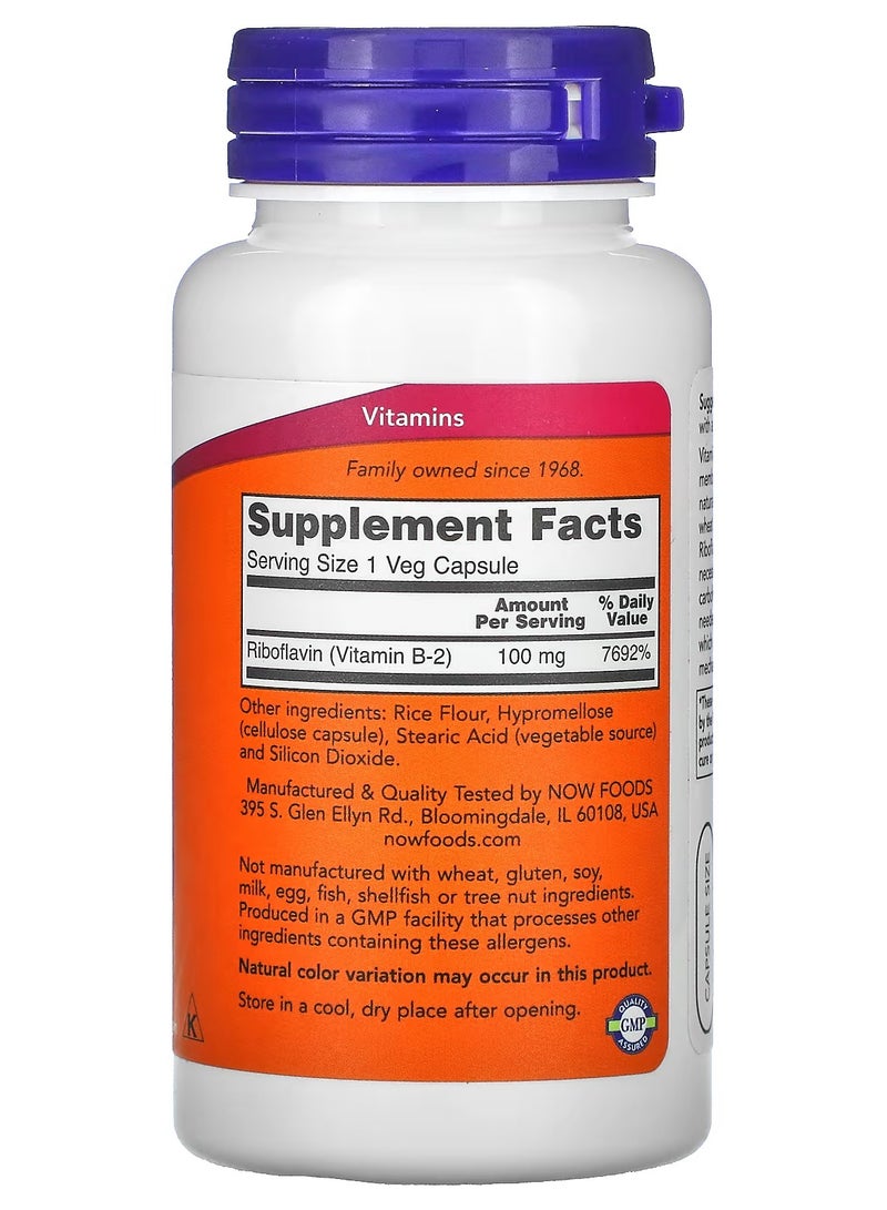 now B-2, 100 mg, 100 Veg Capsules - Image 2