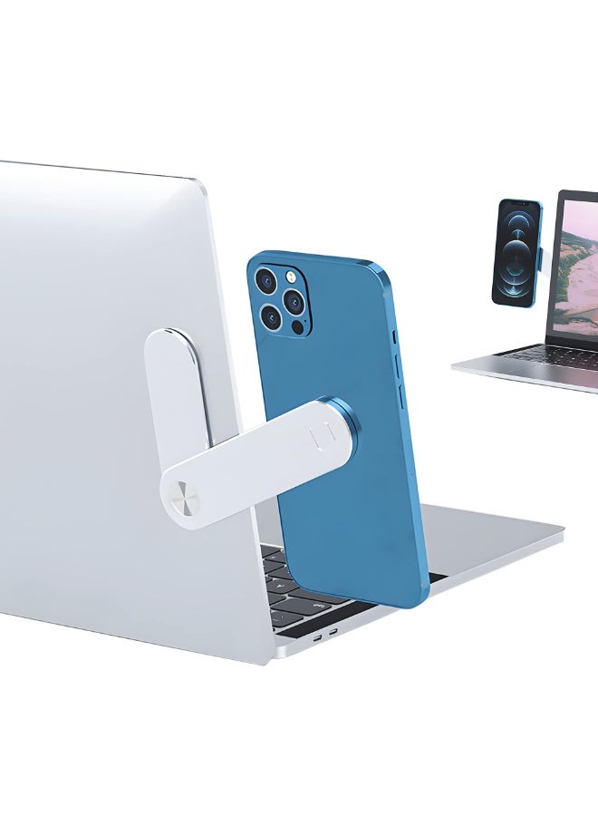 Magnetic Phone Holder for Laptop, Adjustable Side-Mounted Display Stand, Portable and Foldable Laptop Stand, Compatible with All Smartphones, Aluminum Alloy. - Image 1