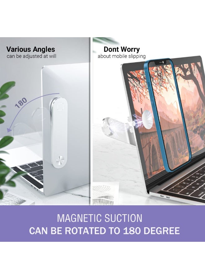 Magnetic Phone Holder for Laptop, Adjustable Side-Mounted Display Stand, Portable and Foldable Laptop Stand, Compatible with All Smartphones, Aluminum Alloy. - Image 5