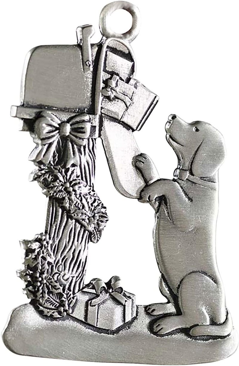woobles Solid Pewter Christmas Tree Ornament,Metal Double-Sided Printing Holiday Ornaments Pendants , Decoration Unique Gift for Christmas Star Festive Holidays Home Decor (H) H - Image 2