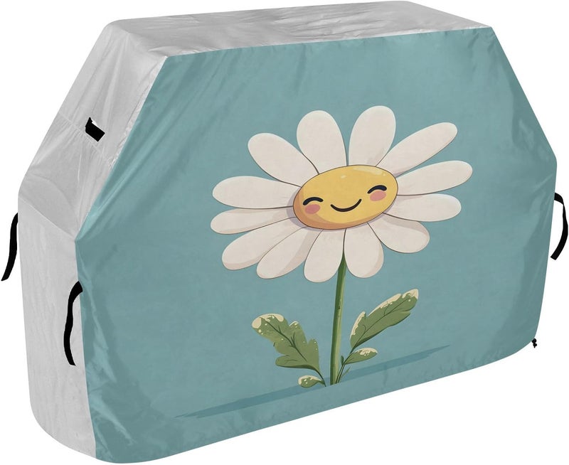 senya Premium Grill Cover Waterproof White Daisy Barbecue Cover Fade Resistant BBQ Cover Heavy Duty Fits Grill Widths Up to 25 in - Image 2