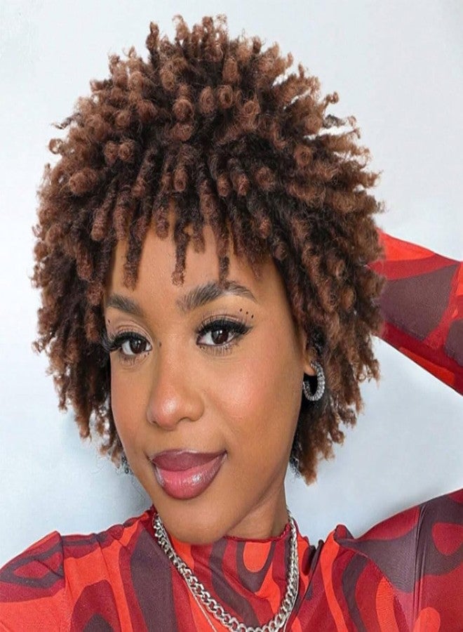 MOONSHOW Short Braided Wigs for Black Women Faux Locs Hair Wigs Short Dreadlock Wig Black Afro Curly Kinky Twist Braided Wigs Synthetic 1B Dreads Wig for Black Women - Image 1