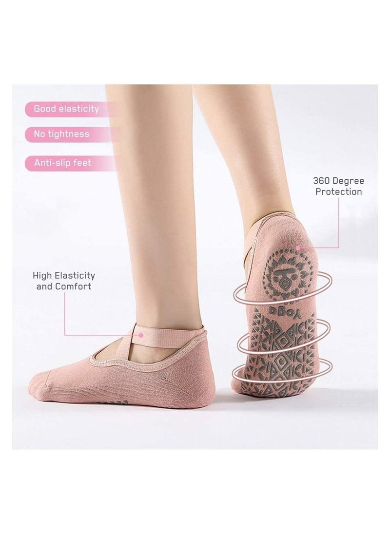 Generic 6 Pairs Yoga Socks with Grips for Women Non Slip Grip Socks Pilates Socks Fitness Socks Anti-Skid Socks for Yoga, Size 5~10  - Image 4