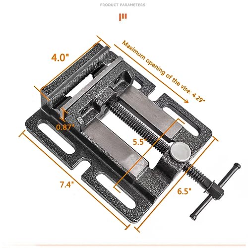 MYTEC Drill Press Vise, 4.0" Black, Quick Release Workbench Industrial Vise Clamp, High-grade cast steel Bench Clamp - Image 3