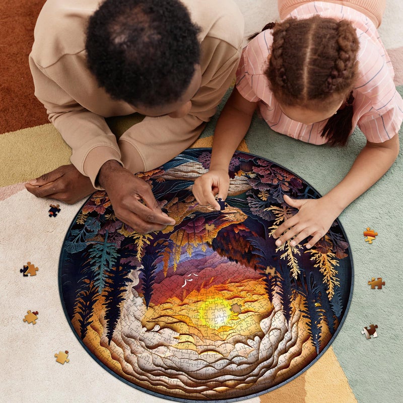 masseruon Round Puzzles for Adults 1000 Pieces-Naturelish Puzzle-26.6 * 26.6in Jigsaw Puzzles with HD Matte Finish-Hard Impossible Difficult Puzzle for Adult-Challenging Gift for Puzzle Lovers - Image 4