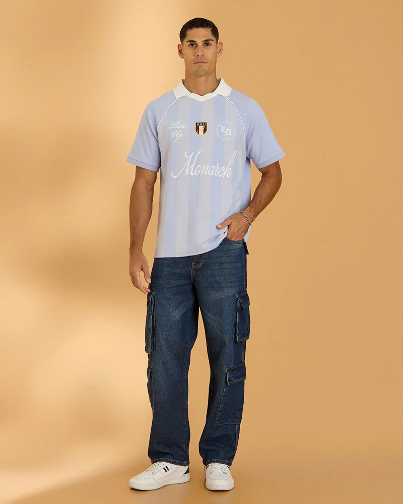 Redtag Men Blue Cargo Jeans