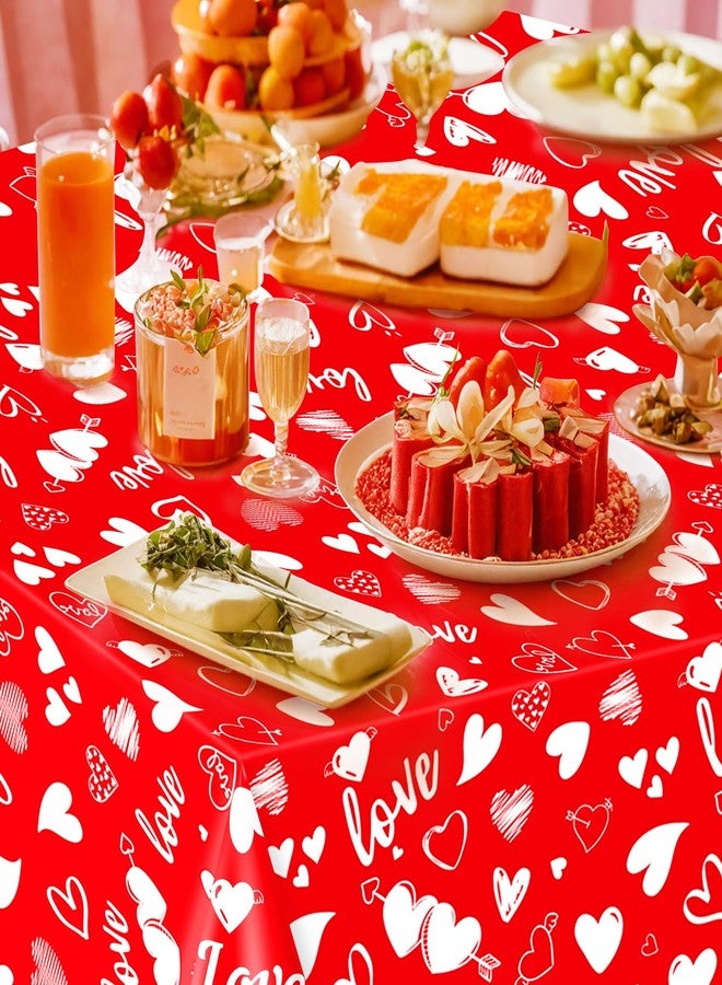Inspireyee 4 Pack Mother's Day Tablecloth Love Heart Table Cover for Rectangle 51 x 86in Waterproof Plastic Nurse Party Table Cloth for Valentine's Day Décor Wedding Anniversary Supplies - Image 5