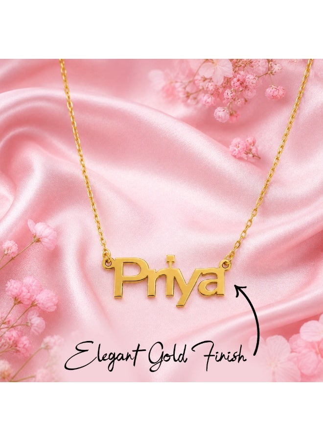NENOUSH Kids Name Necklace | Balloon Font Letter Pendant Chain 35cm | Gold Tone Jewelry | Birthday Party Gift for Girls | Daily Wear Fashion Jewelry for Special Occasions - Image 4