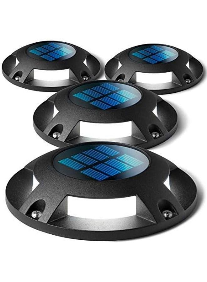 BLUE CORAL 4 Packs Solar Deck Light Outdoor 20 Lumens Waterproof Weather Resistant, No Wiring, Auto On Sensor Fence Light, Durable Aluminum Plastic Case for Decor Step Pathway Backyard Garden  - Image 1