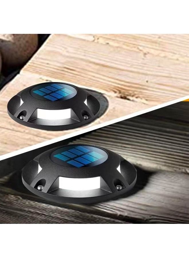 BLUE CORAL 4 Packs Solar Deck Light Outdoor 20 Lumens Waterproof Weather Resistant, No Wiring, Auto On Sensor Fence Light, Durable Aluminum Plastic Case for Decor Step Pathway Backyard Garden  - Image 2