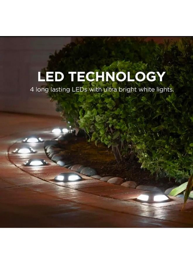 BLUE CORAL 4 Packs Solar Deck Light Outdoor 20 Lumens Waterproof Weather Resistant, No Wiring, Auto On Sensor Fence Light, Durable Aluminum Plastic Case for Decor Step Pathway Backyard Garden  - Image 3