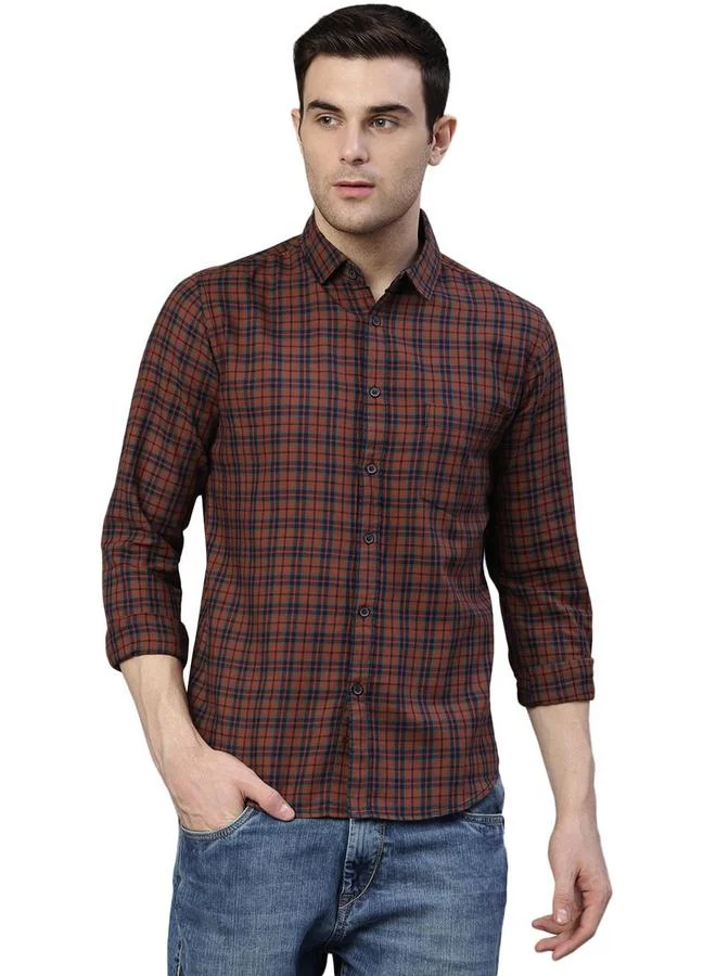 دينيس لينغو قميص رجالي كاجوال بقصة سليم فيت بنقشة مربعات