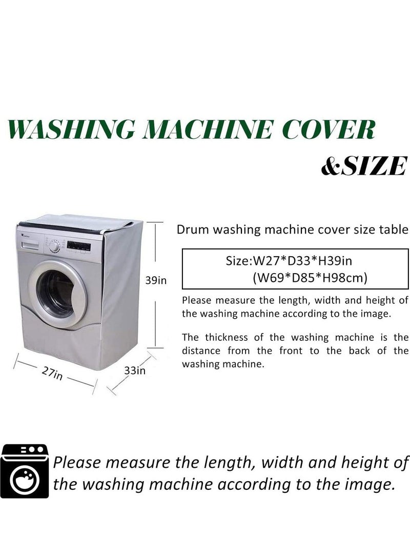 Waterproof and Dustproof Washer and Dryer Cover, Thick Oxford Cloth for Front Loading Machines, Silver Coating, Sun Resistant and Durable - Image 5