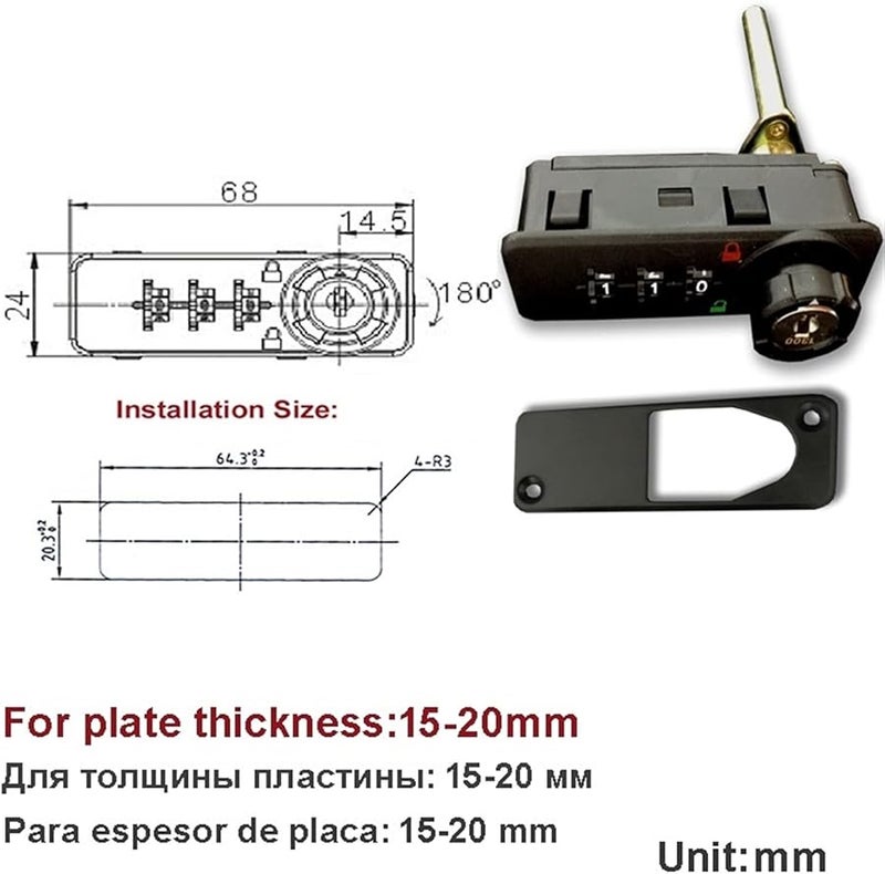 MS514 3 4 Digit Combination Cabinet Cam Lock with Reset Key for Door Drawer Jewelry Box - Image 3