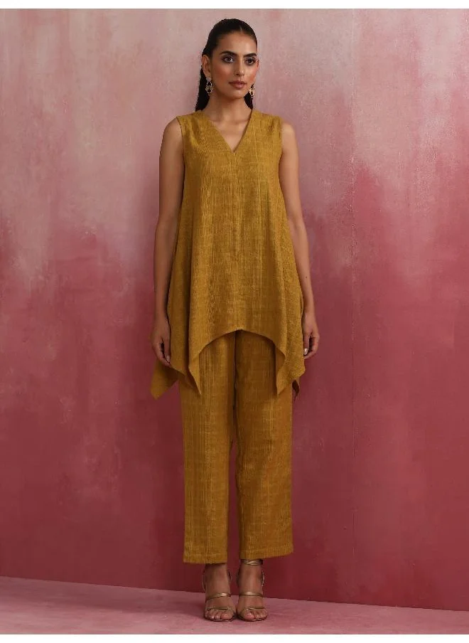 trueBrowns Mustard Cotton Dobby Co-ord set