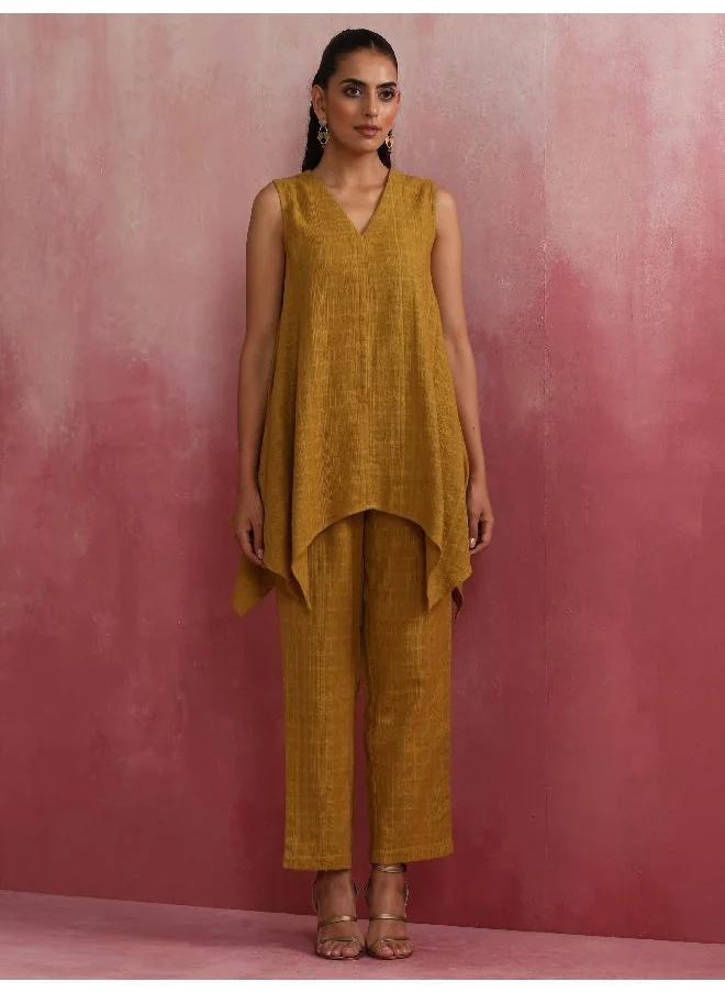 ترو برونز trueBrowns Mustard Cotton Dobby Co-ord set