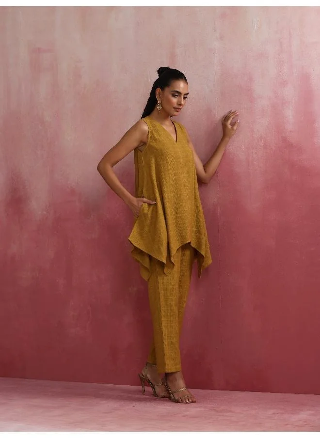 ترو برونز trueBrowns Mustard Cotton Dobby Co-ord set