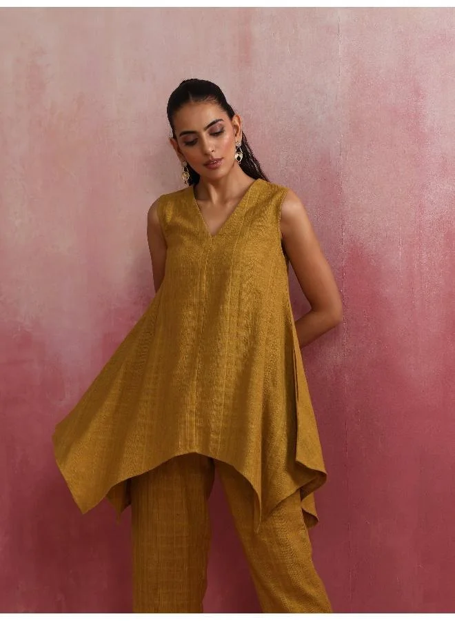 ترو برونز trueBrowns Mustard Cotton Dobby Co-ord set