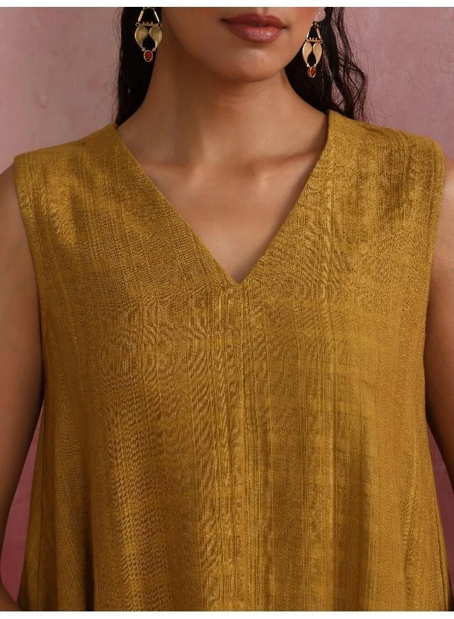 ترو برونز trueBrowns Mustard Cotton Dobby Co-ord set