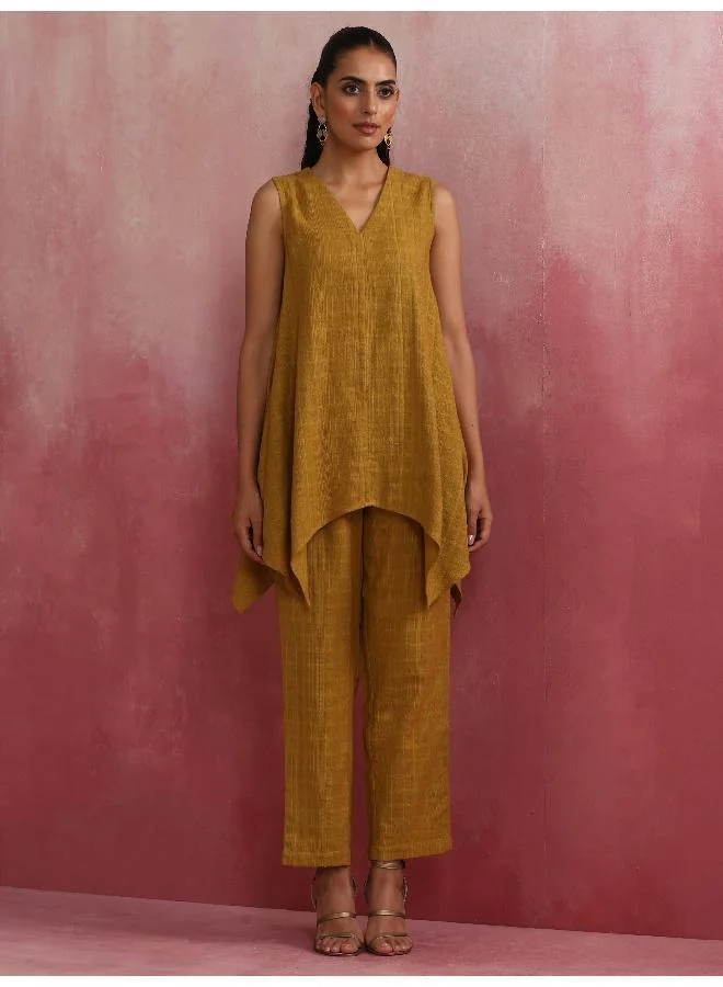 trueBrowns Mustard Cotton Dobby Co-ord set