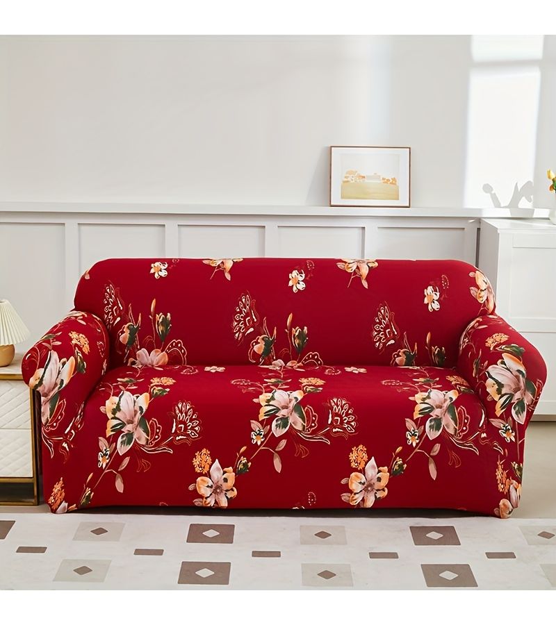 Elastic Sofa Cover Full Protection All Season Universal Printed Double 57x73 Inch Fabric Dust Protector Module Color - Image 1