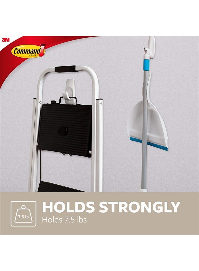 Command Jumbo Utility Hooks, Holds up to 7.5 lb, 1 Wall Hooks and 4 Command Strips, Damage Free Hanging Wall Hook with Adhesive Strips, No Tools Wall Hooks for Hanging Decorations 1 Count, (Pack of 1)  - Image 3