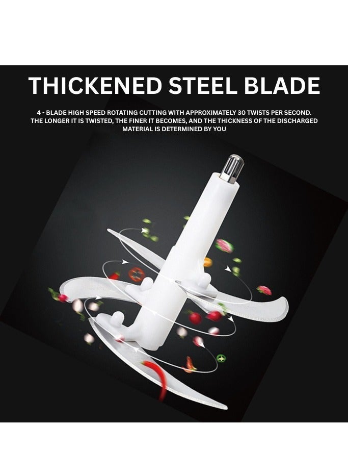 RAF Food Processor 800W – 3L Capacity Electric Chopper with Four Sharp Spiral Blades, Stainless Steel Motor, Multi-Function Meat, Vegetable & Fruit Grinder - Image 3