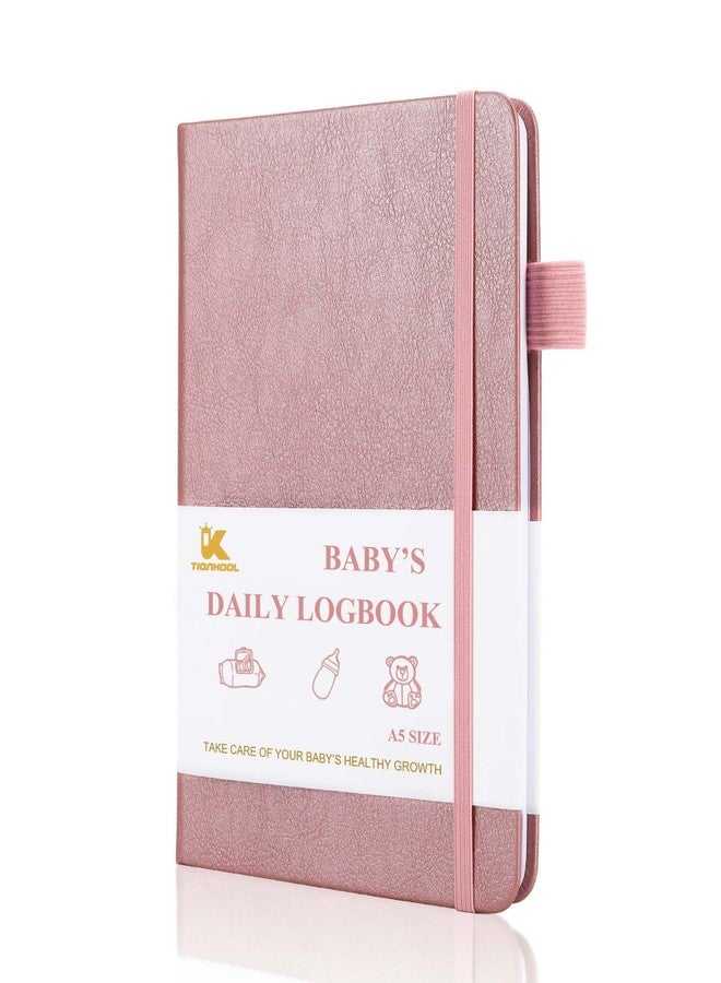 Tiankool Baby's Daily Care Planner - A5 Newborn Baby Log Book for Tracking Daily Routine, 152 Easy-to-Use Pages to Monitor Nursing, Sleep, Feeding, Diapers, Pumping, and More - Rose - Image 1