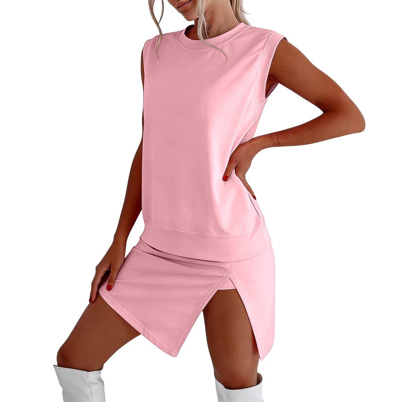 and Fashion Set 2026 New Summer Style Elegant Slim-Fit Sleeveless Trendy Top and Skirt-Pants Two-Piece Set - Image 1