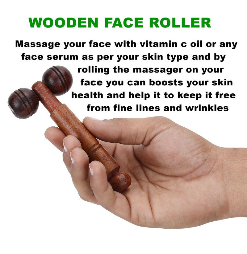 Flavoma (SET OF 6) Wooden Foot/Feet Massager Roller Stress Acupressure | T-Shape Massager | Wooden Face/Neck Massager | Balyantra Wooden Head Massager For Scalp | Palm Hand Massager for Pain Relief - Image 2
