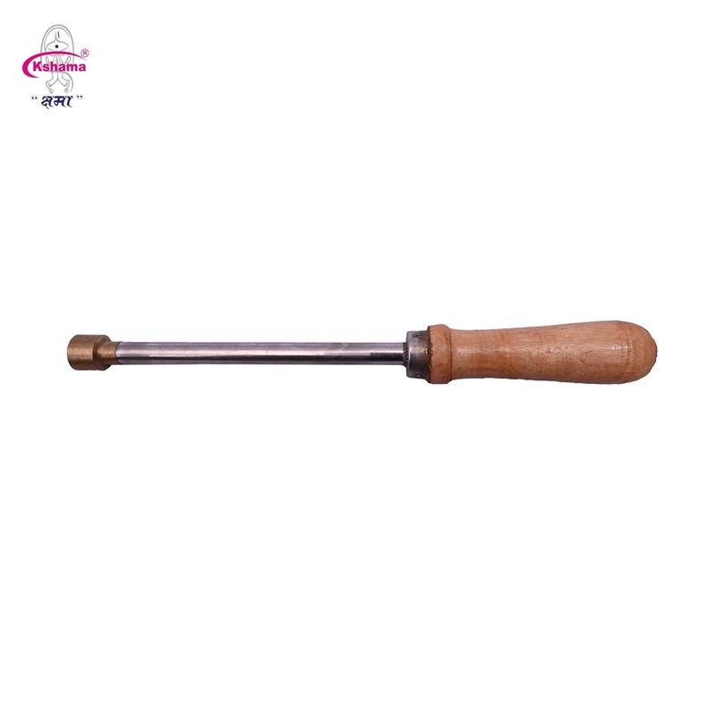Kshama Non-Electric Dehorner for Calves & Goats | Manual Veterinary Dehorning Tool with Brass Tip and Wooden Handle | Destroys Horn Cells Permanently (11.5 Inch Length, Pack of 1) - Image 2