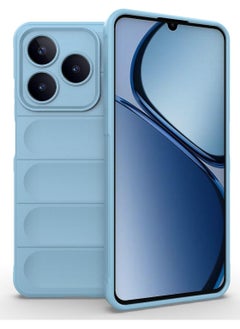 ماركة غير محددة حافظة حماية ممتازة من السيليكون الخلفي متوافقة مع Realme C63/C61/Note 60 Magic Shield حافظة مقاومة للصدمات مع حماية للكاميرا (أزرق فاتح)  - Image 1
