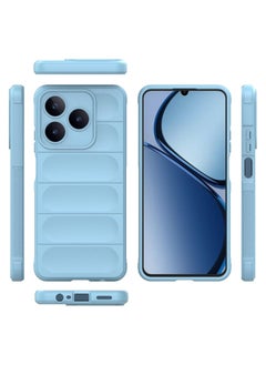 ماركة غير محددة حافظة حماية ممتازة من السيليكون الخلفي متوافقة مع Realme C63/C61/Note 60 Magic Shield حافظة مقاومة للصدمات مع حماية للكاميرا (أزرق فاتح)  - Image 3