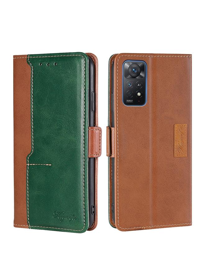 The Bros Case For Xiaomi Redmi Note 11 Pro 4G/Redmi Note 11 Pro 5G Global Contrast Color Side Buckle Leather Phone Case