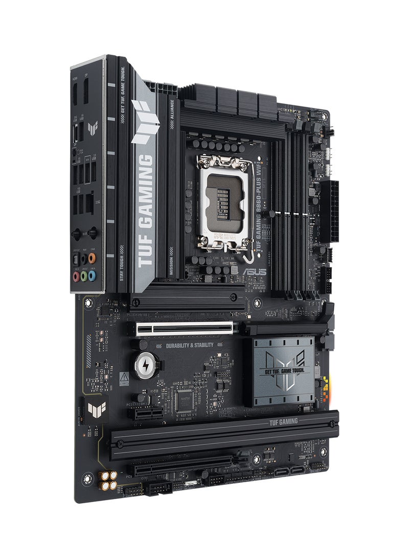 ASUS TUF Gaming B860-PLUS WIFI ATX Motherboard, Intel Core Ultra Support, 12+1+2+1 Power Stages (80A DrMOS), PCIe 5.0, 3 M.2 Slots (PCIe 5.0 x4), 2.5Gb Ethernet, WiFi 7, USB 20Gbps Type-C® with DP Alt Mode, Aura Sync RGB, Realtek 7.1 Surround Sound, AI Advisor, BIOS FlashBack™, TUF Components, DIY Friendly (PCIe Slot Q-Release, M.2 Q-Latch) | 90MB1JL0-M0EAY0 Black - Image 2