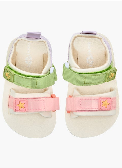 Logo Print Booties with Hook and Loop Closure