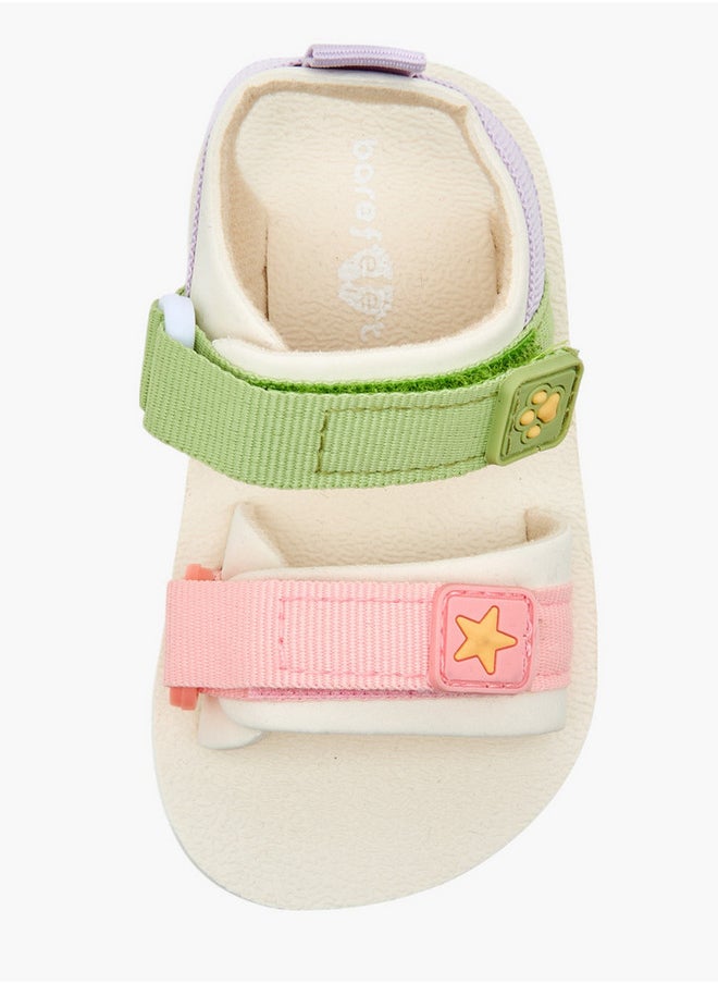 Barefeet Logo Print Booties with Hook and Loop Closure  - Image 3